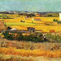 Van Gogh Harvest At La Crau With Montmajour In The Background
