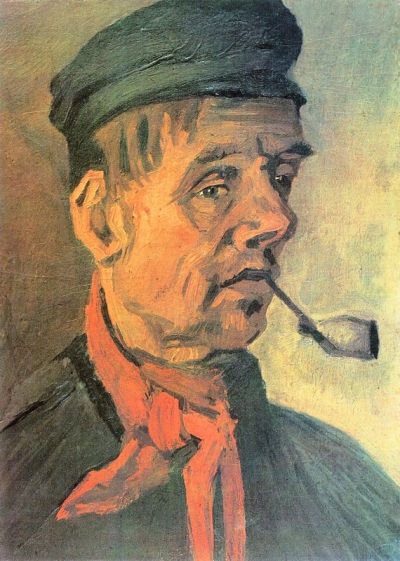art oil painting reproduction of  Van Gogh Head Of A Farmer With A Clay Pipe museum quality handmade