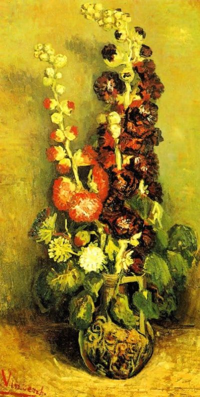 art oil painting reproduction of  Van Gogh Hollyhocks museum quality handmade