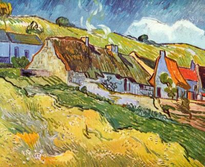 art oil painting reproduction of  Van Gogh Huts In Auvers museum quality handmade