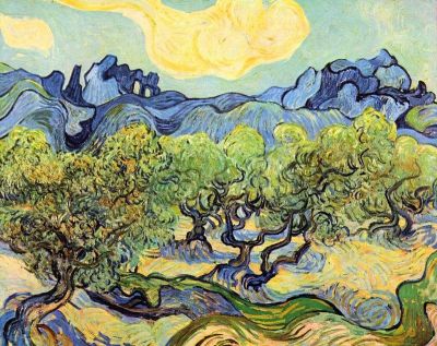 art oil painting reproduction of  Van Gogh Landscape With Olive Trees museum quality handmade