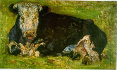 art oil painting reproduction of  Van Gogh Lying Cow museum quality handmade