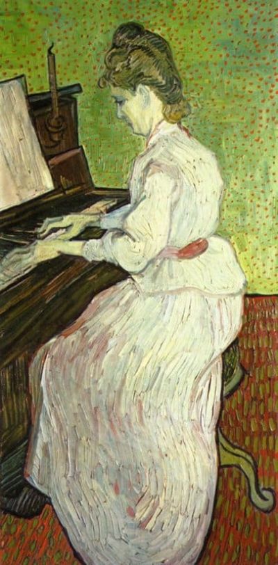 art oil painting reproduction of  Van Gogh Mademoiselle Gachet At The Piano museum quality handmade