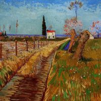 Van Gogh Path Through A Field With Willows
