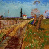 Van Gogh Path Through A Field With Willows Hand Painted Reproduction