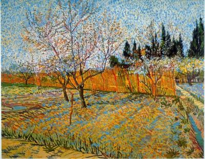 art oil painting reproduction of  Van Gogh Peach Trees museum quality handmade