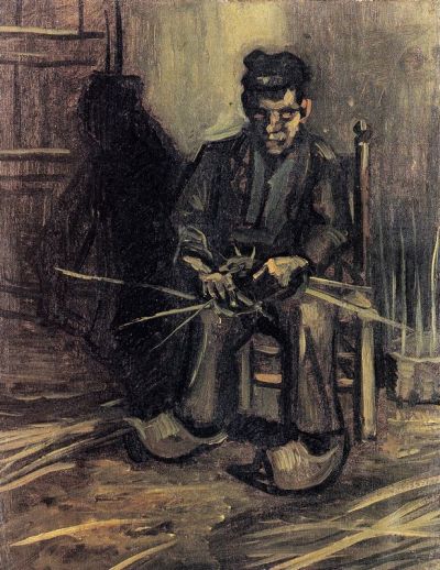 art oil painting reproduction of  Van Gogh Peasant Making A Basket museum quality handmade