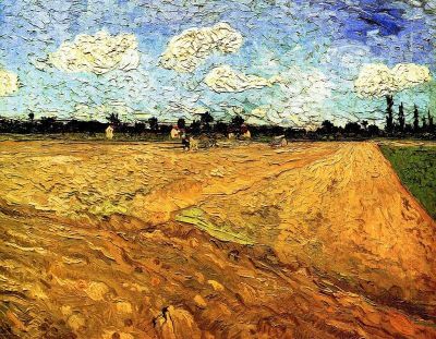 art oil painting reproduction of  Van Gogh Ploughed Field museum quality handmade