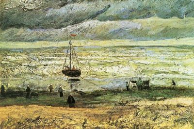 art oil painting reproduction of  Van Gogh Scheveningen Beach In Stormy Weather museum quality handmade