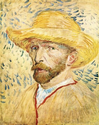 art oil painting reproduction of  Van Gogh Self-portait With Straw Hat museum quality handmade