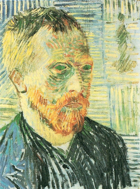 Van Gogh Self-portrait With Background Of Japanese Woodblock museum quality