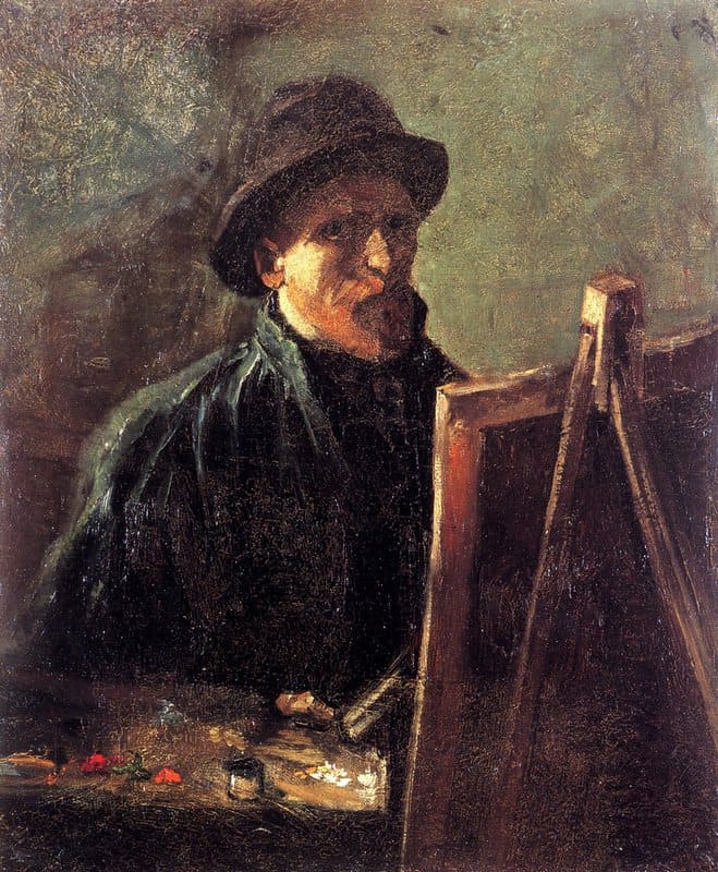 Van Gogh Self-portrait With Dark Felt Hat At The Easel museum quality