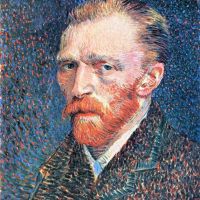Van Gogh Self-portrait With Densely Dotted Background From Right
