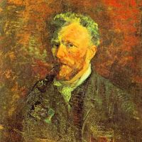 Van Gogh Self-portrait With Pipe At A Table