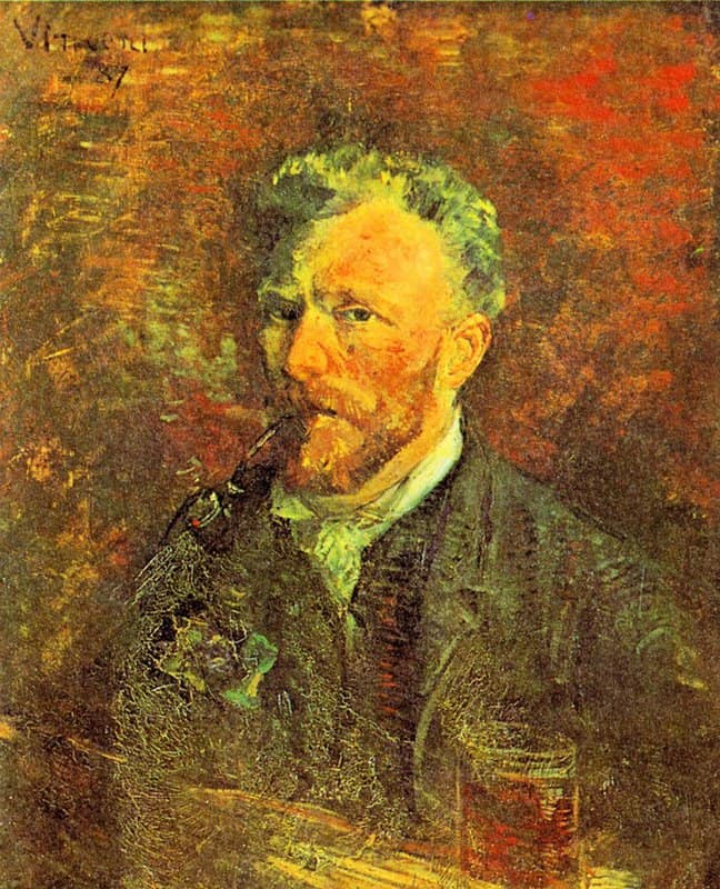 Van Gogh Self-portrait With Pipe At A Table museum quality