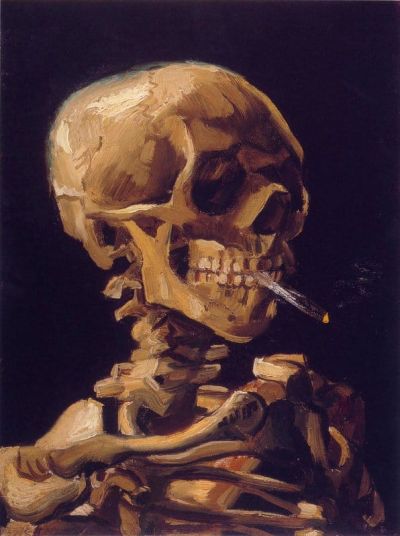 art oil painting reproduction of  Van Gogh Skull With A Burning Cigarette museum quality handmade