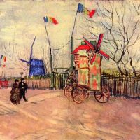 Van Gogh Street Scene In The Montmartre Le Moulin Au Poivre Hand Painted Reproduction