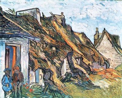 art oil painting reproduction of  Van Gogh Thatched Hut In Chaponval museum quality handmade