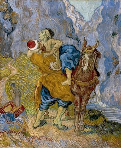 art oil painting reproduction of  Van Gogh The Good Samaritan - After Delacroix museum quality handmade
