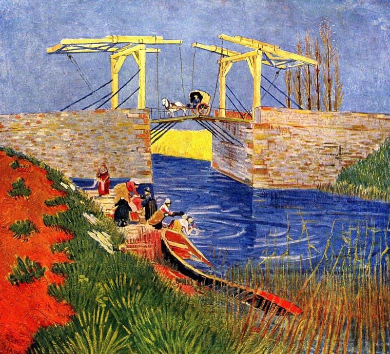 Van Gogh The Langlois Bridge At Arles With Women Washing museum quality