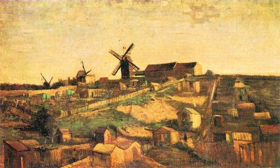 art oil painting reproduction of  Van Gogh The Montmartre Hill With Windmills museum quality handmade
