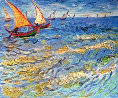 art oil painting reproduction of  Van Gogh The Sea At Saintes-maries museum quality handmade
