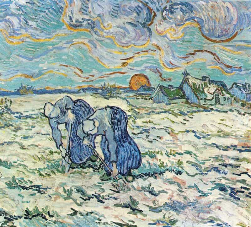 Van Gogh Two Digging A Grave In The Snow museum quality