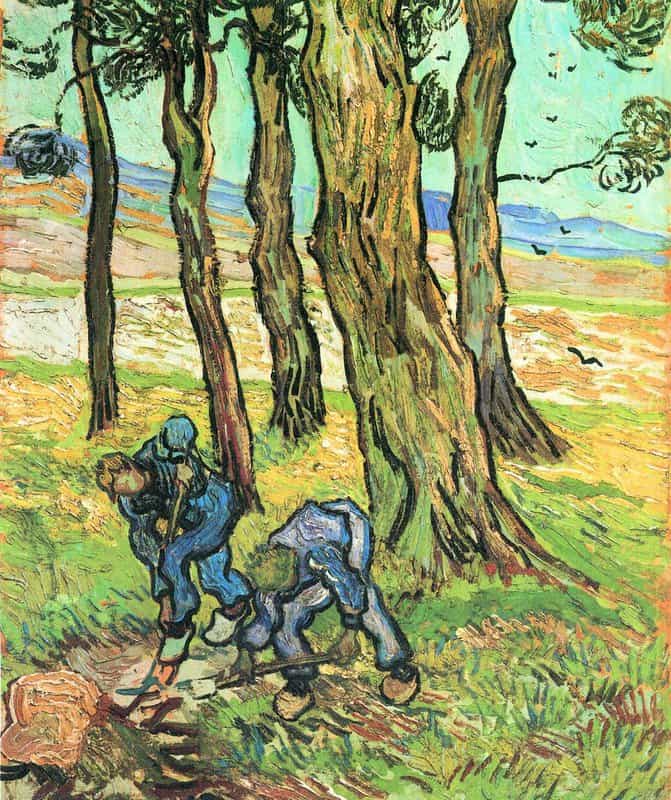 Van Gogh Two Men In Digging Out A Tree Stump museum quality