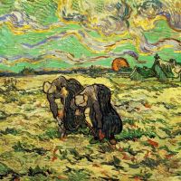 Van Gogh Two Peasant Women Digging In Field With Snow