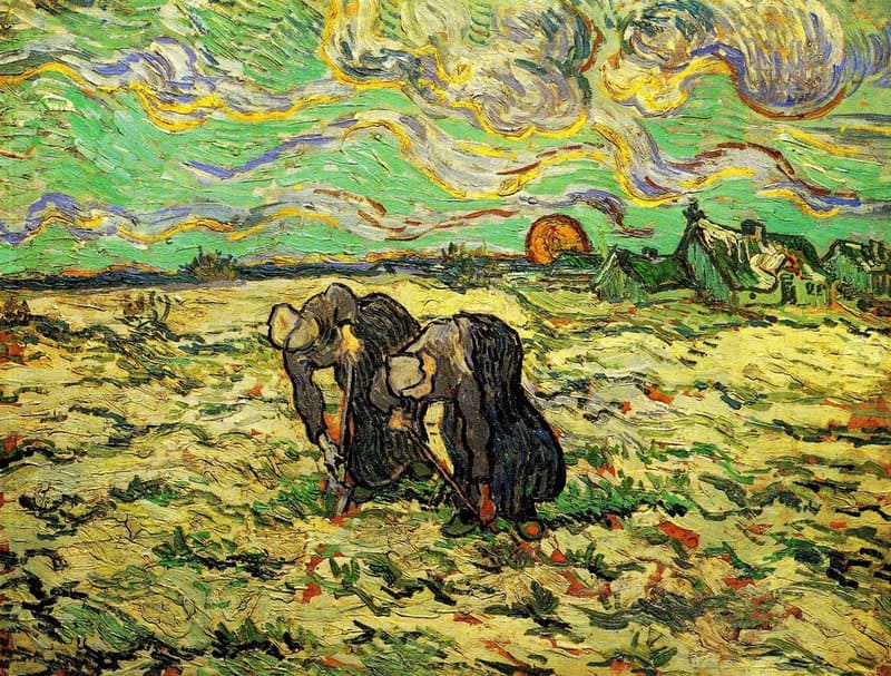 Van Gogh Two Peasant Women Digging In Field With Snow museum quality