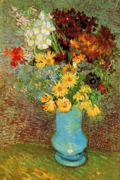 art oil painting reproduction of  Van Gogh Vase With Daisies And Anemones museum quality handmade