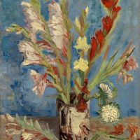 Van Gogh Vase With Gladioli And Chinese Asters August-september 1886 Hand Painted Reproduction