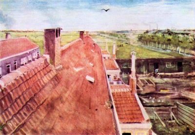art oil painting reproduction of  Van Gogh View Over The Rooftops museum quality handmade