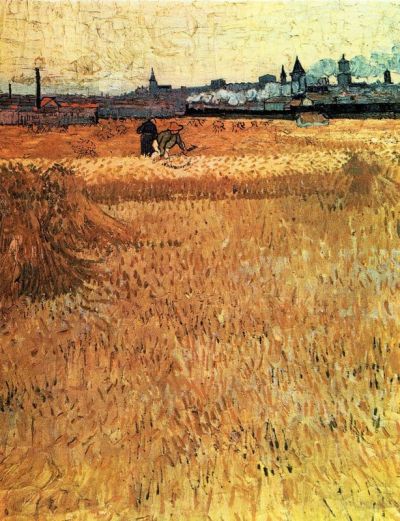art oil painting reproduction of  Van Gogh Wheat Field With A View Of Arles museum quality handmade