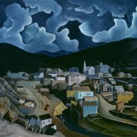 Vance Kirkland Moonlight In Central City 1935