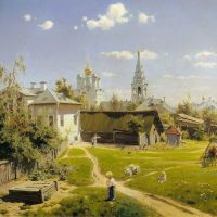 Vasily Dmitriyevich Polenov Moscow Yard 1878 Hand Painted Reproduction