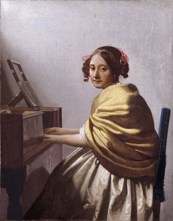 Vermeer A Young Woman Seated At The Virginal - Version 2 museum quality