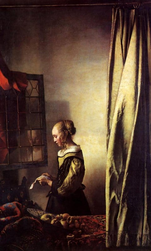 Vermeer Girl Reading A Letter At An Open Window museum quality