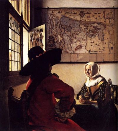 art oil painting reproduction of  Vermeer Officer And Laughing Girl museum quality handmade