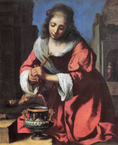 art oil painting reproduction of  Vermeer Saint Praxedis museum quality handmade
