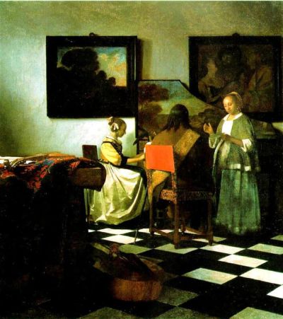 art oil painting reproduction of  Vermeer The Concert museum quality handmade