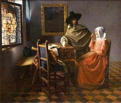 art oil painting reproduction of  Vermeer The Glass Of Wine museum quality handmade