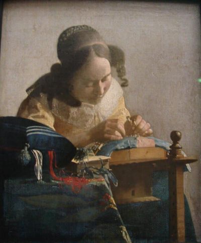 art oil painting reproduction of  Vermeer The Lacemaker museum quality handmade