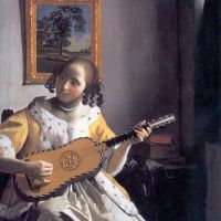 Vermeer Youg Woman Playing A Guitar