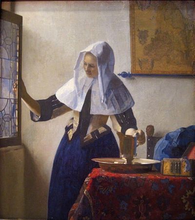 art oil painting reproduction of  Vermeer Young Woman With A Water Pitcher museum quality handmade