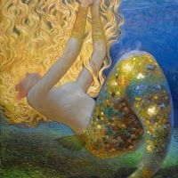 Victor Nizovtsev The Golden Mermaid Hand Painted Reproduction