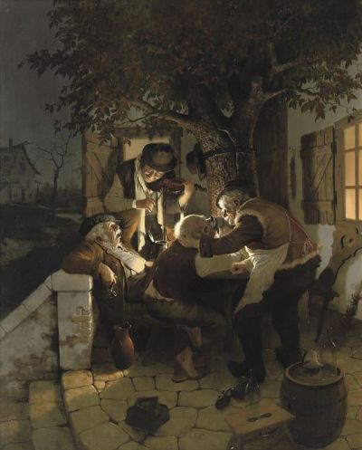 art oil painting reproduction of  Vida Gabor Old Friends museum quality handmade