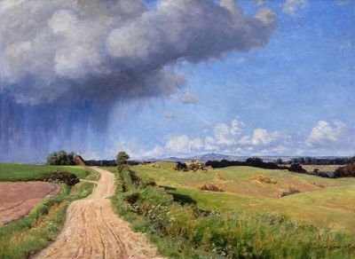 art oil painting reproduction of  Viggo Pedersen Summer Showers 1887 museum quality handmade