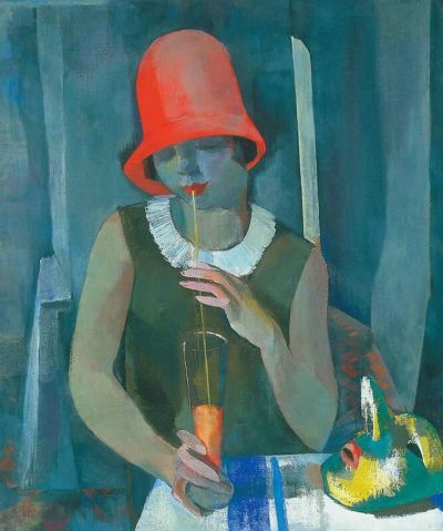 art oil painting reproduction of  Vilmos Aba-novak Woman In A Red Hat 1929 museum quality handmade