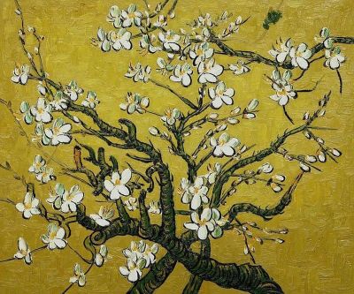 art oil painting reproduction of  Vincent Van Gogh Almond Blossoms - Yellow museum quality handmade